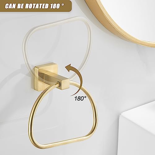Leyden Brushed Gold Towel Ring