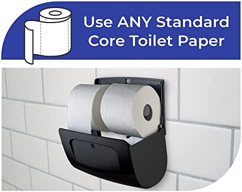 EnBath Commercial Toilet Paper Dispenser Wall Mount Double Roll Black 1