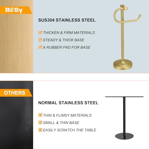 BESy 17-Inch Brushed Gold Towel Bar