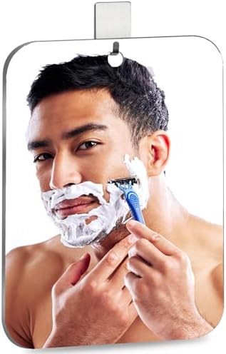 Unbreakable 8x6 inch acrylic shower mirror for shaving