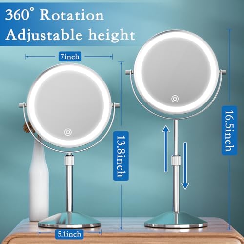 Niuphia 10X 7 Vanity Mirror with 360 Lights