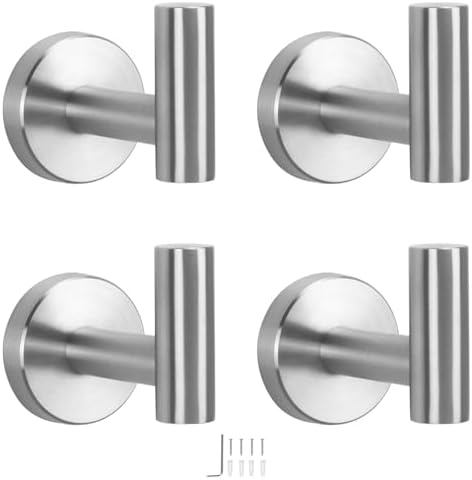 NearMoon Premium Stainless Steel Bath Towel Hook 4-Pack