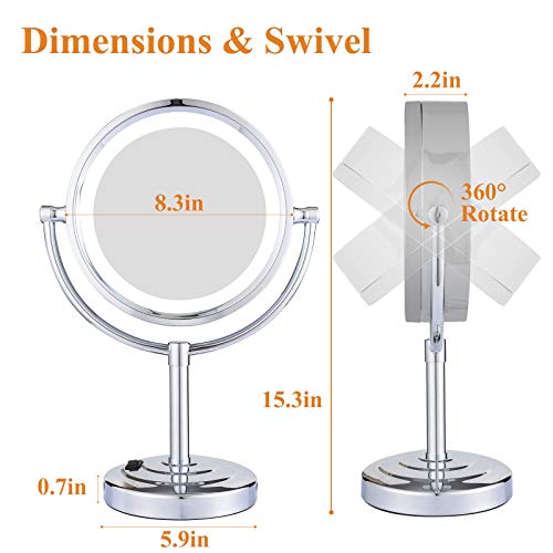 GURUN 85-inch LED Magnifying Mirror Vanity Dual Sided 10X