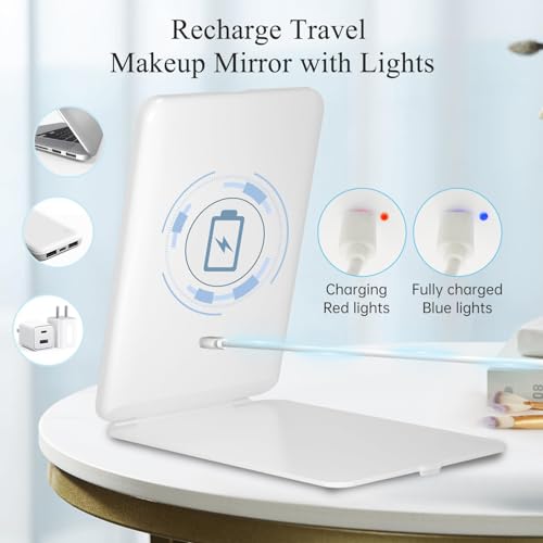 FUNTOUCH Portable LED Travel Makeup Mirror with 72 Lights
