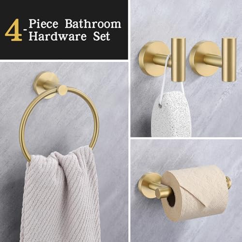 Lairuier 4-Piece bathroom hardware set Brushed Gold