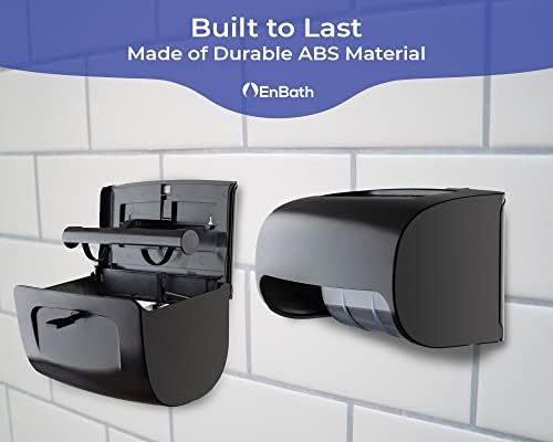 EnBath Commercial Toilet Paper Dispenser Wall Mount Double Roll Black 1