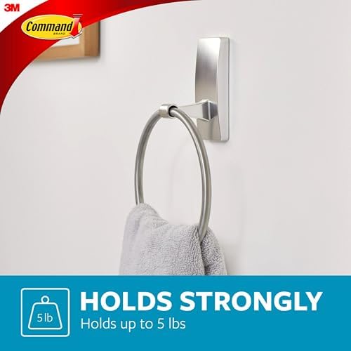Command Hand Towel Holder SATIN NICKEL Water Resistant Rust Resistant