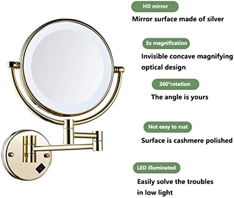 Lighted Gold Vanity Mirror
