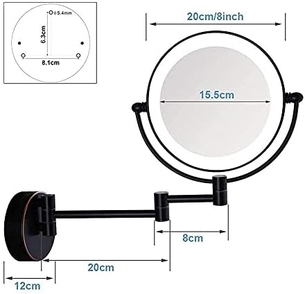 Wall-Mounted Makeup Mirror Double-Sided 10x Magnification