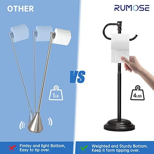 RUMOSE Adjustable Toilet Paper Holder Stand Durable Stylish for Home Travel