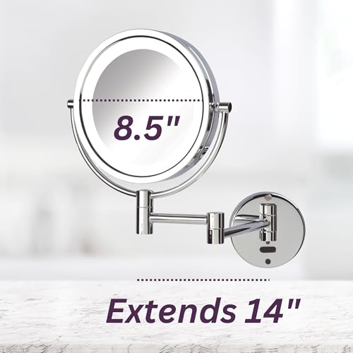 JERDON Wall-Mounted Makeup Mirror