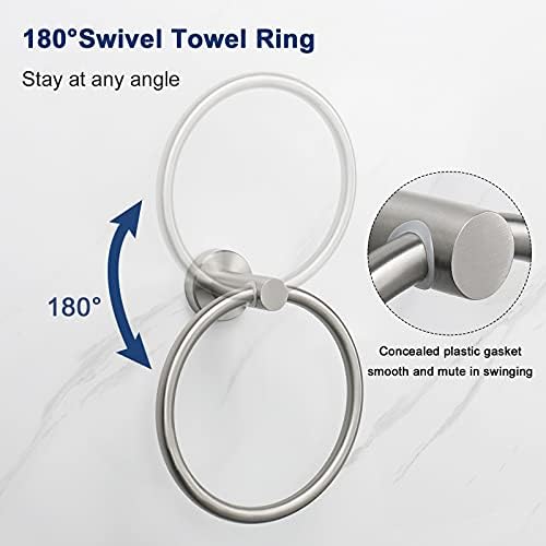 NearMoon Wall-Mounted Bath Towel Holder Brushed Nickel