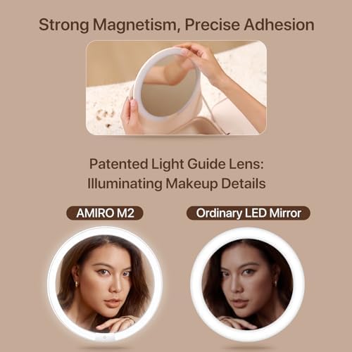 Portable 3D Makeup Mirror with Built-In Lights Bag