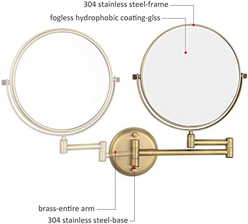 Wall-Mounted Double-Sided Makeup Mirror 7X Magnification