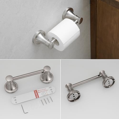 RUMOSE 2-Piece Toilet Paper Towel Holder Set Brushed Nickel Rust-Resistant