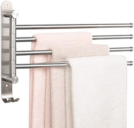 NearMoon 4-Arm Swivel Towel Rack - Rustproof Stainless Steel Brushed Nickel