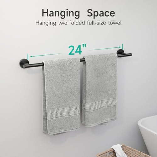 Matte Black 24-Inch Bath Towel Bar
