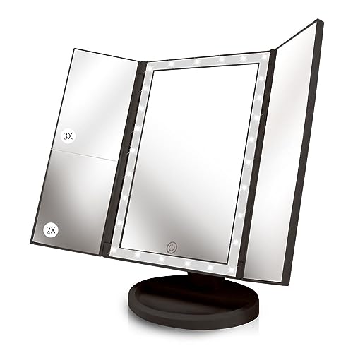 Elegantly Yours 36-Piece Makeup Vanity Mirror 3X Magnification Portable Design