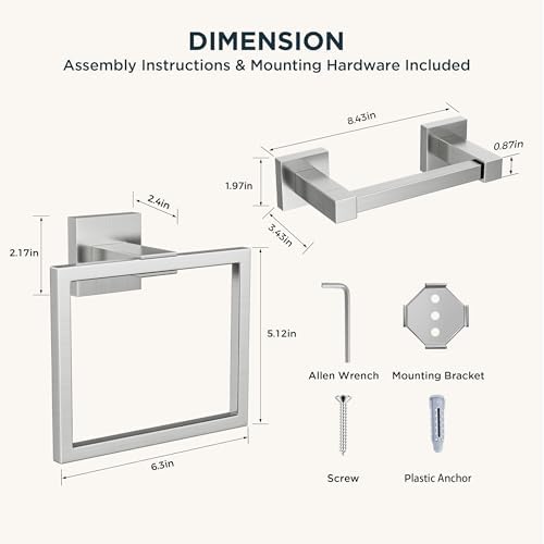 FORIOUS Stainless Steel Toilet Paper Holder Set