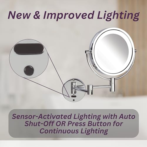JERDON Wall-Mounted Makeup Mirror