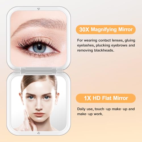 Compact Mirror 30X Magnifier for Travel