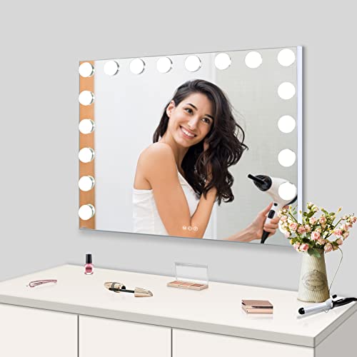 Cooljeen 315x236-inch Large Beauty Makeup Mirror with 18 LEDB built-in