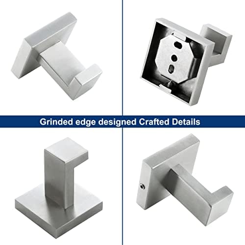 Sturdy Heavy-Duty Bathroom Towel Coat Hook Brushed Nickel Finish 4-Pack