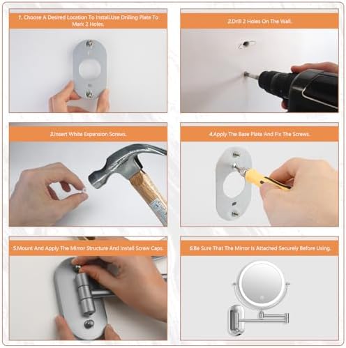 Wall Mounted Magnifying Makeup Mirror