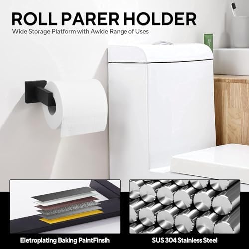15-Piece Black Stainless Steel Bathroom Hardware Set