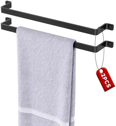 Sturdy 2-Pack Black Towel Bar