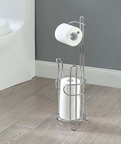 SunnyPoint Toilet Roll Holder Stand with Reserve Chrome