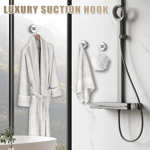 Easy No-Drill Suction Cup Towel Hook Set