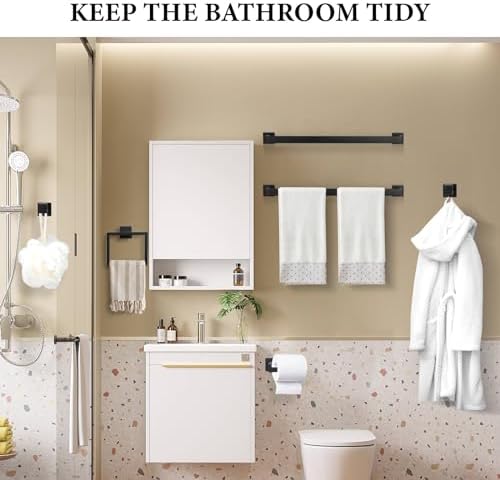 DUMDER 10-Piece Matte Black Bathroom Hardware Set