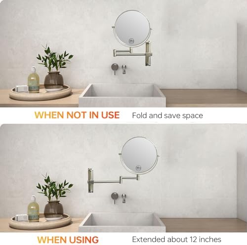 Wall-Mounted Vanity Mirror 8-Inch Dual-Sided Vanity