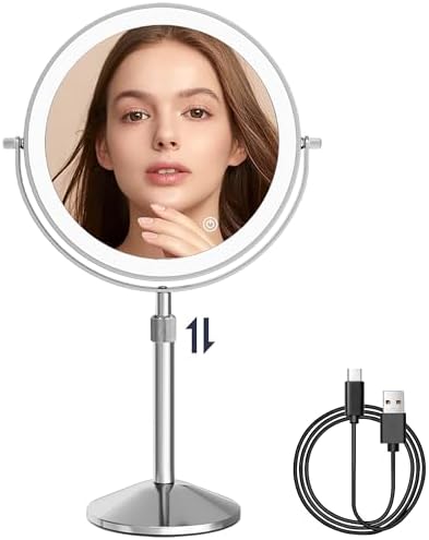 Adjustable 10X Makeup Vanity Mirror with Lights