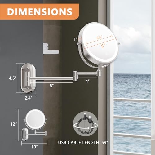 Wall Mounted Magnifying Makeup Mirror