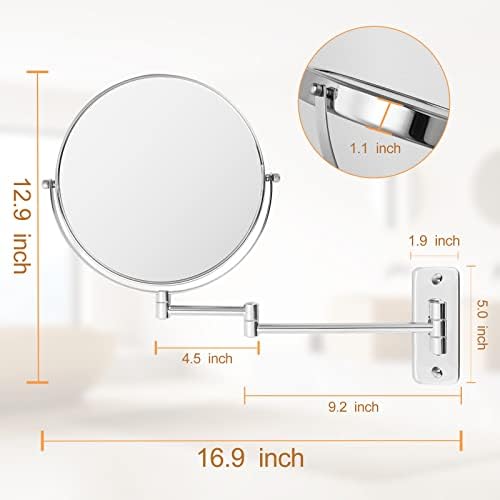 9 Magnifying Wall-Mounted Makeup Mirror