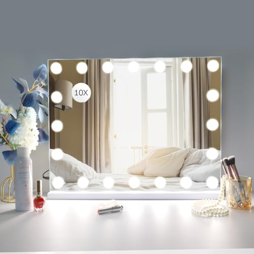 Hollywood Vanity Mirror with 10X Magnification and LED Light