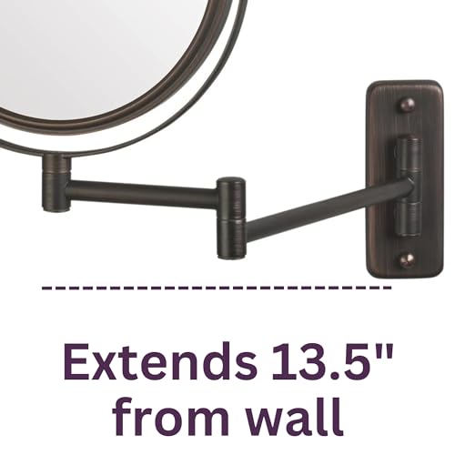 JERDON Two-Sided Wall-Mounted Makeup Mirror