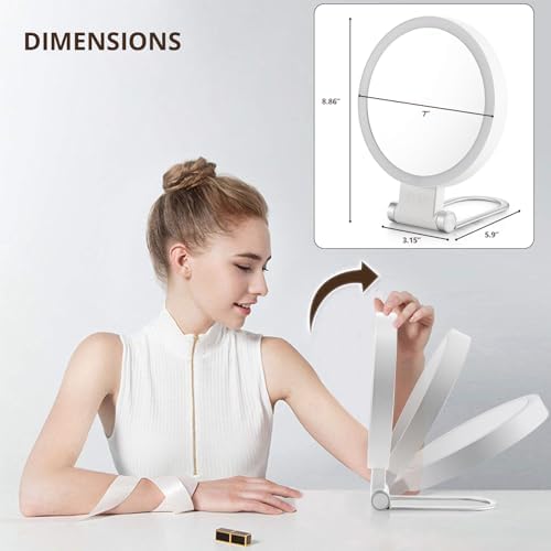 20X Magnifying Mirror with Light Double-Sided Travel-Friendly Rechargeable