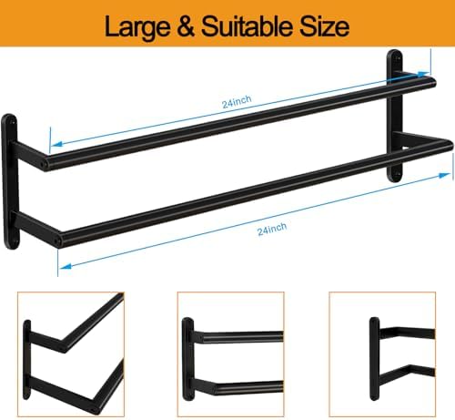 uxe Double Towel Bar Space-Saving Bathroom Organizer for Clean Vibes