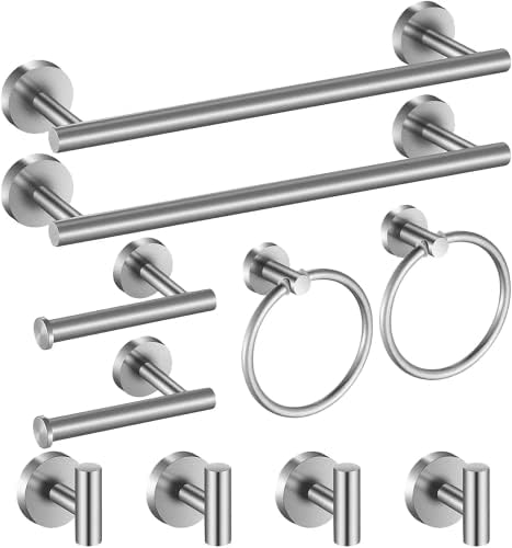 Bathroom Hardware Set 24 Inch Towel Bar 10-Piece Set
