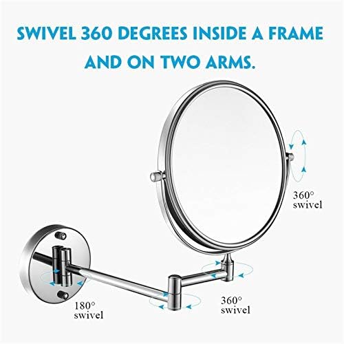ZADIKO Wall Mounted Makeup Mirror with 1X 5X Magnification