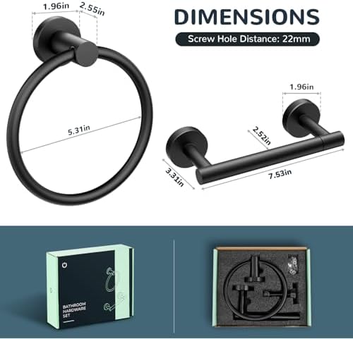 FORIOUS Matte Black toilet paper holder