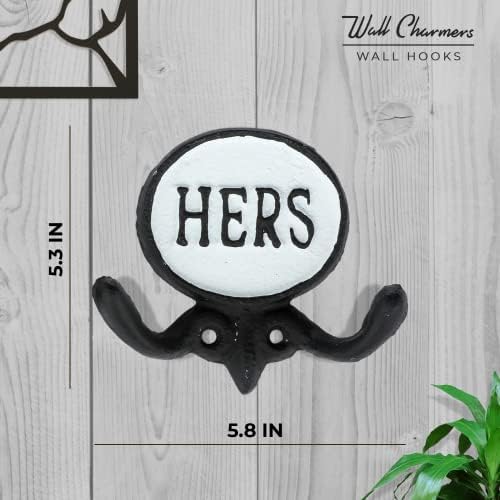 WallCharmers Set of 2 Towel Robe Hooks Rustic Bathroom Essentials