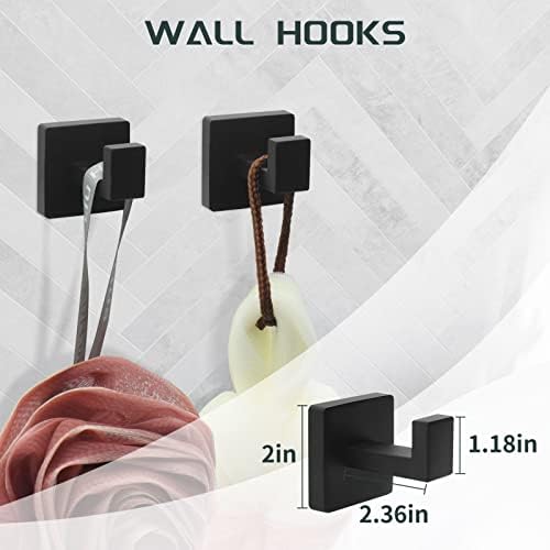 5-Piece Black Towel Bar Set