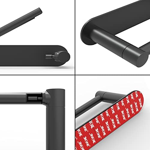 Sturdy Matte Black Toilet Paper Holder with Double Pivoting Posts