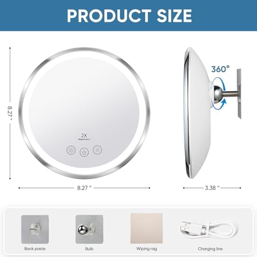 KEDSUM 2X Heated Fogless Mirror with Light