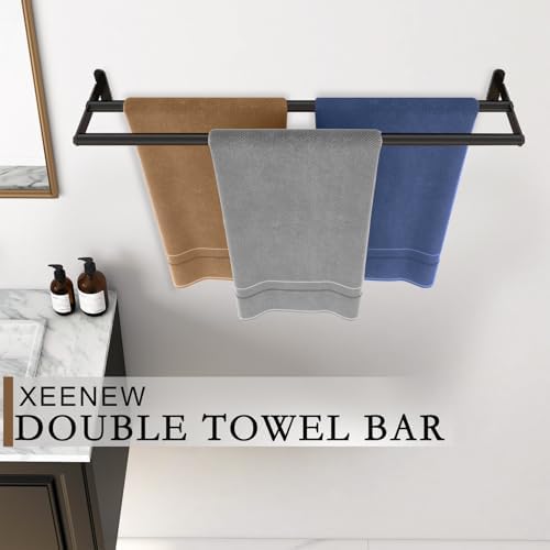 Double Towel Bar 24 Towels Stainless Steel Easy Wall-Mounted