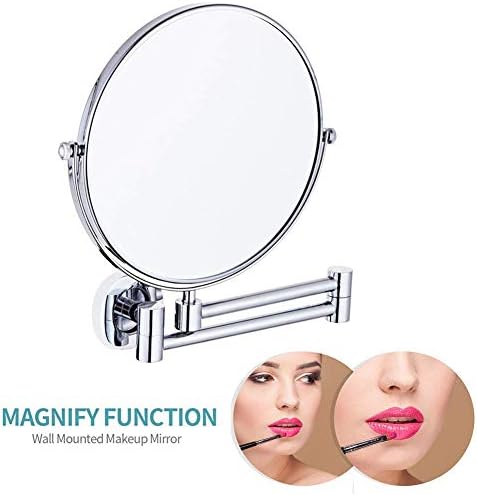 Wall-Mounted Makeup Mirror with 360-Degree Swivel
